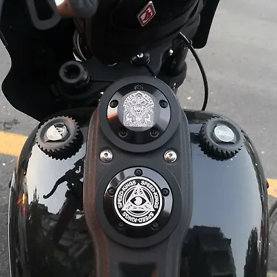 TD Black Magnetic Trap Gas Tank Cap Cover Fit For Harley Dyna Street Bob XL883 • $98.88