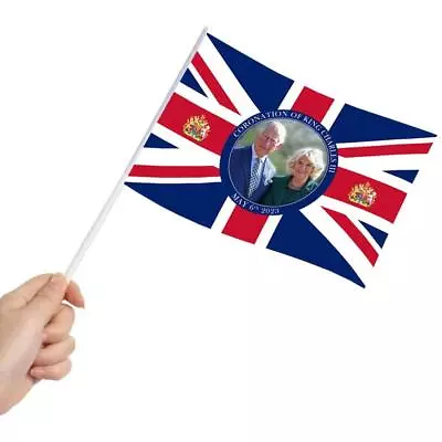 King Charles Coronation Hand Flags Union Jack Decorations Royal Party X 10 • £3.73