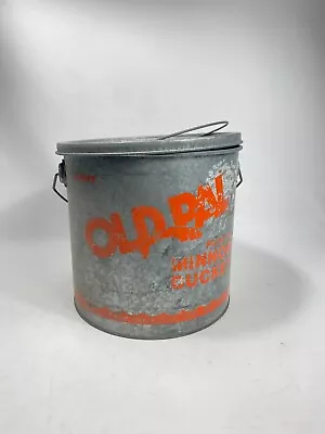 Vintage Old Pal/Woodstream Galvanized Steel Floating Minnow Bait Bucket • $35