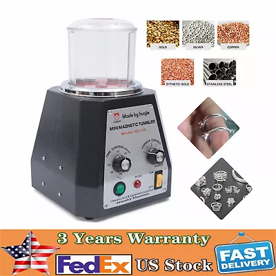 Mini Polishing Polish Machine Magnetic Tumbler 100mm Jewelry Polisher Diamond • $153