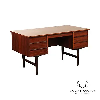 Danish Modern Rosewood Executive Writing Desk • $2495