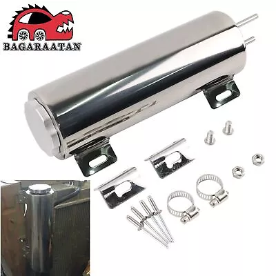 3 X9  Polished Stainless Steel Radiator Coolant Overflow Catch Puke Tank 32OZ • $23.99