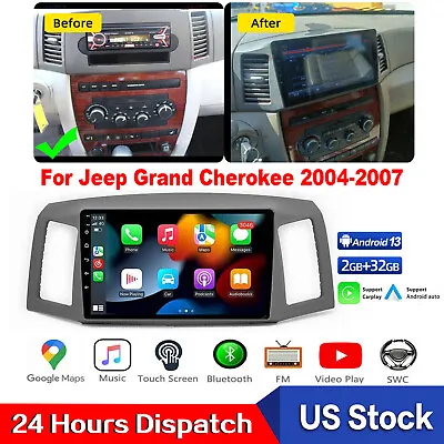 Android 13 Carplay For 04-07 Jeep Grand Cherokee Auto Stereo Gps Navi Wifi Radio • $147.99