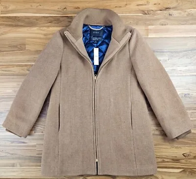 J Crew Nello Gori Lodge Coat Italian Stadium-Cloth Wool Camel Size 10P NWT • $119.99