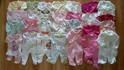 $6 • Buy Lots Of Girl's Size 6 M 3-6 Months One Piece Footed Pajama Sleeper Carters+ CUTE