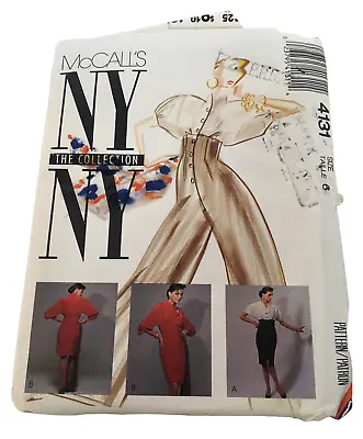 McCalls Sewing Pattern 4131 Dress And Jumpsuit The NY Collection Uncut Size 6 • $13.49
