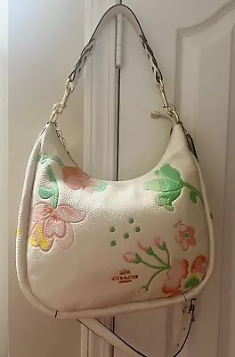 NWOT Coach Jules Hobo With Dreamy Land Floral/Pebble Leather/White C1689 • $215