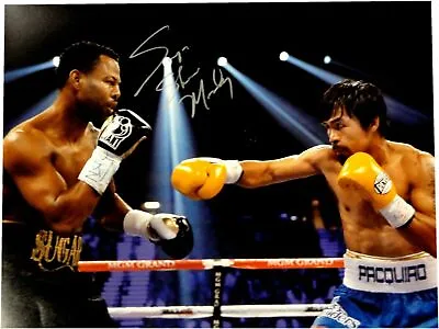 Sugar Shane Mosley Signed Autograph 16x20 Photo VS Manny Pacquiao Punch Low Silv • $49.99