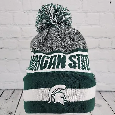 Michigan State Spartans MSU Green White Spartan And S Logo Winter Beanie Hat EUC • $10.24