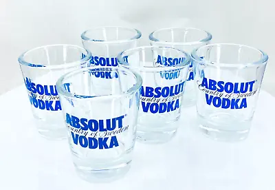 Absolut Vodka 6 Shot Glass  Country Of Sweden Blue - NEW • $24.88
