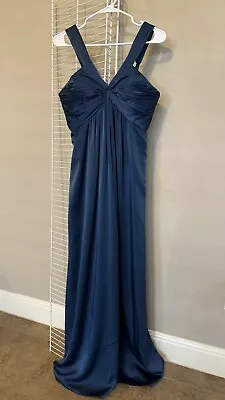 BCBG MAXAZRIA Women's Maxi Dress Size 8 Pleated Chiffon Bridesmaid Teal Blue • $45