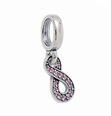 NEW 100% Authentic PANDORA 925 Pink CZ Sparkling Infinity Dangle Charm 792766C01 • $29.75