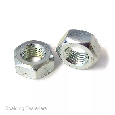 UNC Zinc Plated Grade 5 H.T Steel Full Hex Nuts - 3/16 1/4 5/16 3/8 7/16  1/2  • £1.85