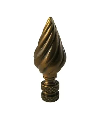 Lamp Finial-SPIRAL CONE-Aged Brass Finish Highly Detailed Metal Casting • $12
