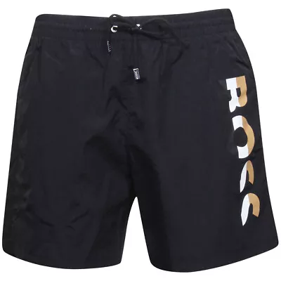 Hugo Boss Men's Bold Swim Trunks Black Swimwear Shorts • $78