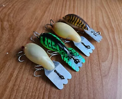 (4) Vintage Fred Arbogast Mud Bug 2  Crankbaits Lot Of 4 Fishing Lures • $24.99