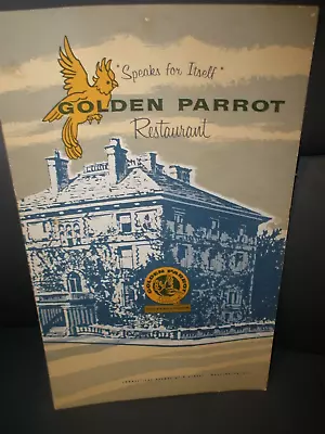 Vintage Golden Parrot Restaurant Washington DC Menu 1966 Blue Cover • $31.50