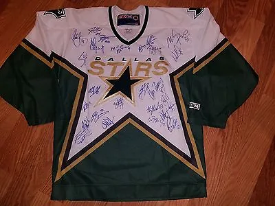 STARS Vintage Team Signed Jersey MODANO TURCO TURGEON GUERIN ZUBOV MEDIUM 8 • $174.99