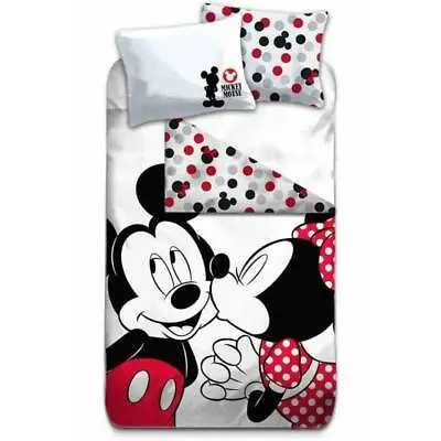 Mickey & Minnie Mouse Traditional Bedding Single Cover & Pillow Duvet Cover  • £21.95