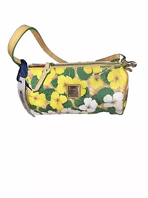 NWT Dooney & Bourke Handbag Yellow White Petunias Small Barrel Purse New • $79.99