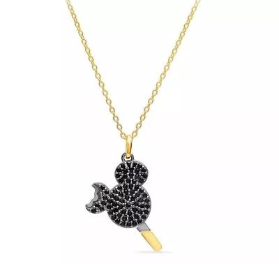 Gorgeous Mickey Mouse Ice Cream Bar Cz Pendant Necklace 925 Sterling Silver • $88.79