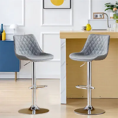 Swivel Bar Stools Set Of 2 Counter Height Adjustable Bar Chairs W/ Back&Footrest • $99.90