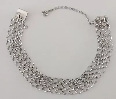 Vintage Sterling Triple Row Starter Charm Bracelet • $29.99