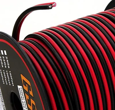 12 Ga Gauge 100 Feet CCA Copper Clad Aluminum Red Black 2 Conductor Zip Cable  • $24.99