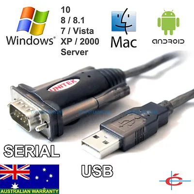 1.5m USB To RS232 DB9 9Pin Serial Port Cable Adapter Converter Win Mac Linux • $19.90