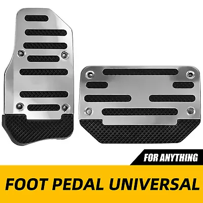 Universal Automatic Gas Brake Foot Pedal Pad Cover Accessories Silver Non Slip • $8.99