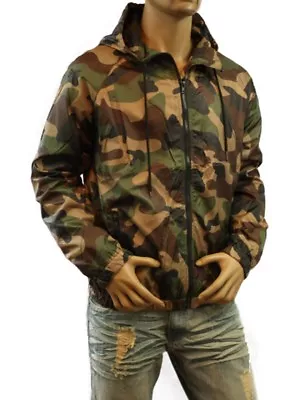 Men's Windbreaker Hoodie Camo Biker Hiking Fishing Casual GYM Outdoor JACKET NEW • $29.99