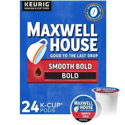 Maxwell House Smooth Bold Roast Coffee K-Cup Pods 24 Ct Box. • $15.41