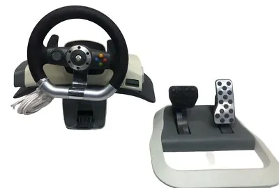 Microsoft Xbox 360 Wireless Racing Wheel And Pedals - White - Untested • $49.99