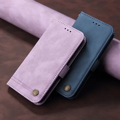 $11.32 • Buy For OPPO Find X5 Pro A96 A57 Skin Feel PU Leather Flip Wallet Case Phone Cover