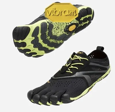 Vibram Fivefingers V-RUN Black/Yellow Men's EU Size 43 USA 9.5-10 NEW!!! • $105