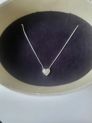 LINKS OF LONDON Diamond Essentials Sterling Silver Pave Heart Necklace • £50