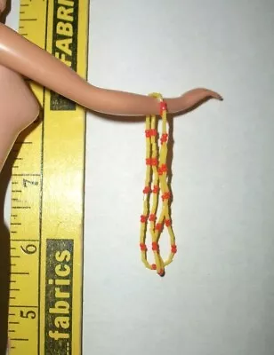 Vintage Barbie #1881 Made For Each Other Mod Yellow Orange Bead Necklace 1969 • $69.99