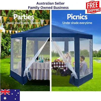 Gazebo 2x2m Marquee Wedding Party Tent Outdoor Camping Mesh Wall Canopy Shade • $77.02