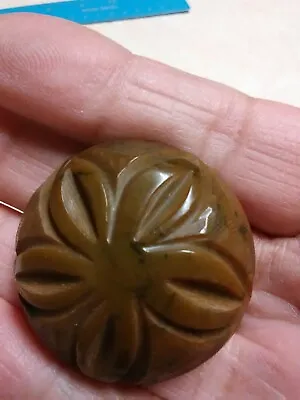 Vintage Carved Bakelite Coat Cloak Cape Button Tested • $19.99