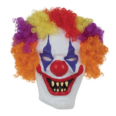 £8.49 • Buy Adults Scary Clown Mask With Hair Evil Halloween Fancy Dress Kids Boys Mens