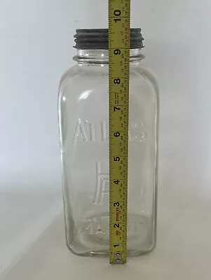 Vtg XL Hazel Atlas Canning Mason Jar Zinc Ball Lid 1/2 Gallon 9.5x4”Clear Glass • $15.99