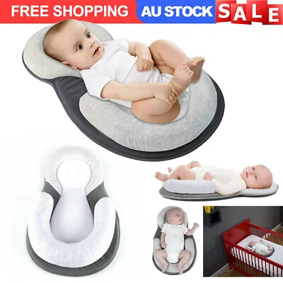 $23.17 • Buy Infant Baby Newborn Cot Pillow Cushion Flat Head Sleep Nest Pod Anti Roll Soft
