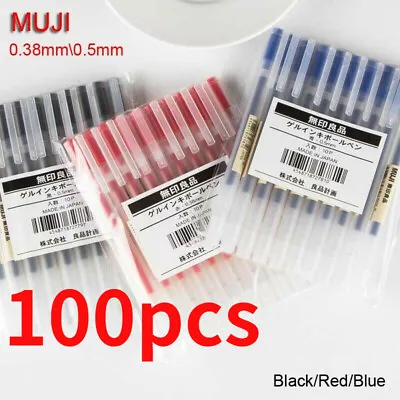 100Pcs Japan MUJI Gel Ink Ball Point Pen 0.38/0.5mm School Office Moma Ballpoint • $82.49