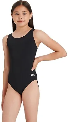 Zoggs Girl's Cottesloe Sportsback Swimsuit In Black Age 10 BNWT • £17.99