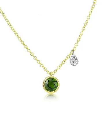 Birthstone Necklace Chrome 14kt Yellow Gold Meira T • $450