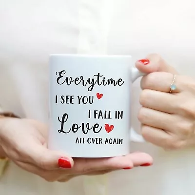 $26.99 • Buy Happy Valentines Day Tea Coffee Cup Fall In Love Mug Gift Idea For Him Her