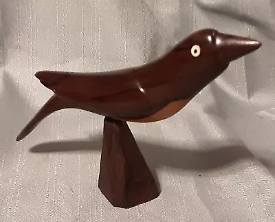 Vintage Carved Bird On Stand 5 Tall About 6.5 Long • $12