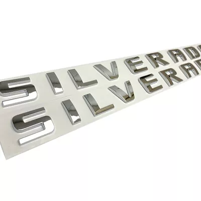 2pcs Gloss Chrome Door Emblem Badge  Letters Fit For Chevrolet Silverado • $18.99