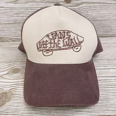 Vans Off The Wall One Size Beige Brown Adjustable Snapback Baseball Hat ***read* • $3.14