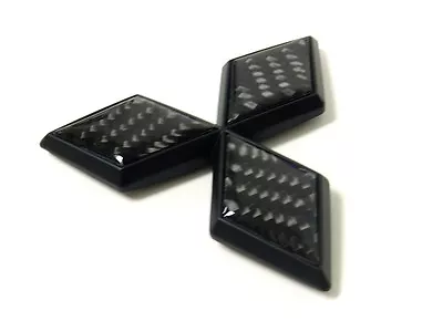 Rear Carbon Fiber W/ Black Base Badge Emblem For Mitsubishi Eclipse • $19.95